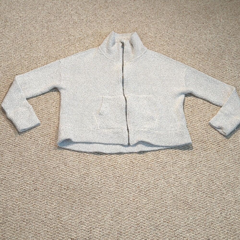 Sweaty Betty Restful Boucle Full Zip Sweatshirt Womens 8-10 Beige Athleisure